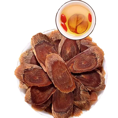 Vista 4 de Rebanadas de raíz de ginseng rojo (Hong Shen) Panax Ginseng Ingrediente del té de hierbas 100g / 3.53 oz