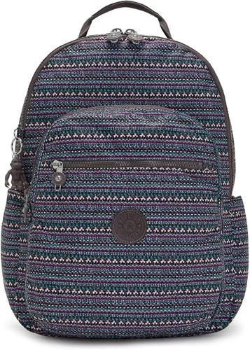 Vista 28 de Kipling Seúl - Mochila pequeña para tableta, diseño de flores acuáticas, talla única