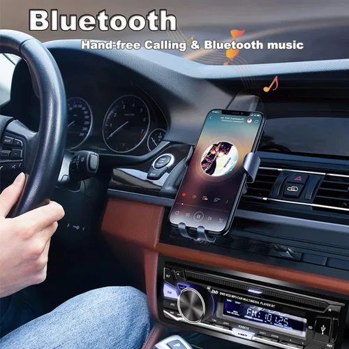 Vista 3 de Estéreo de coche de un solo DIN con reproductor de CD/DVD Bluetooth Radio FM/AM/RDS Receptor de audio USB SD AUX