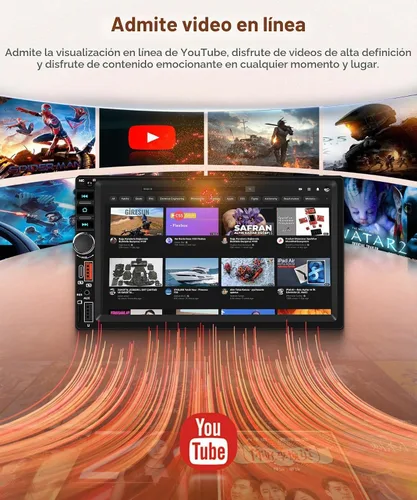 Vista 3 de Rimoody Estéreo doble del coche del din, 7" Carplay inalámbrico de la radio