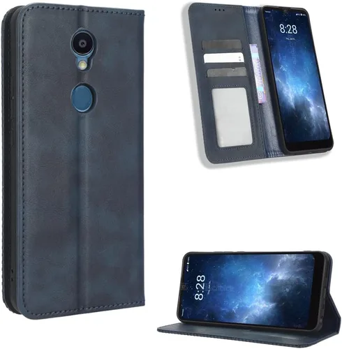 Vista 72 de Funda para BLU Bold N2, funda de piel sintética para BLU Bold N2, funda para BLU Bold N2 5G N0050UU Funda de piel sintética negra Negro