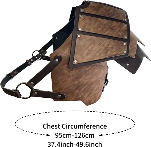 Vista 3 de HiiFeuer Armadura de hombro Viking individual con armadura de cintura bárbara y protectores medievales de Brigandine, juego de guerrero vikingo