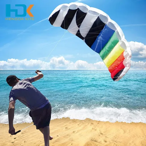 Vista 4 de Hengda Kite 1.4 M Intro Foil Design Rainbow Kites Soft Stunt Sport Parafoil Kite 55 pulgadas con juego de herramientas voladoras por Hengda kite
