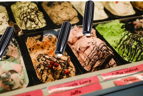 Vista 7 de Cuchara de pala de helado resistente, con mango de plástico antideslizante y cómodo, paleta de helado de acero inoxidable para helado duro
