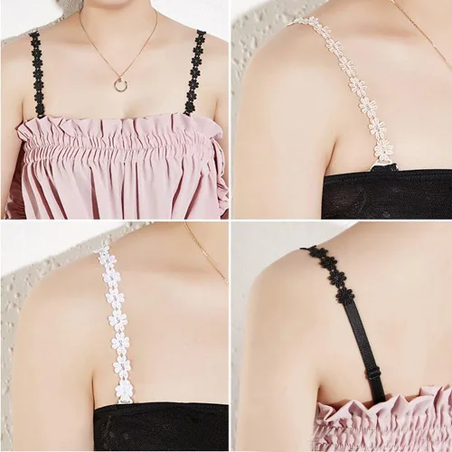 Vista 2 de Women Bra Straps Flower Lace Adjustable Underwear Strap Replacement Shoulder
