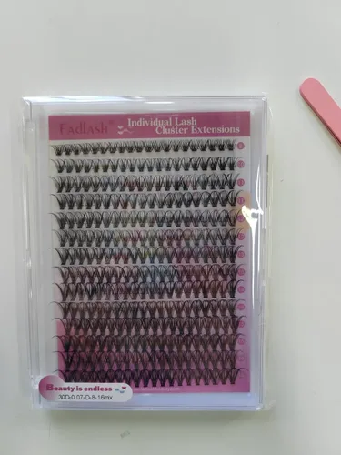 Vista 61 de Extensiones de pestañas individuales de 120 unidades, racimos de pestañas con rizado D, bandeja de longitud mixta, extensiones de pestañas