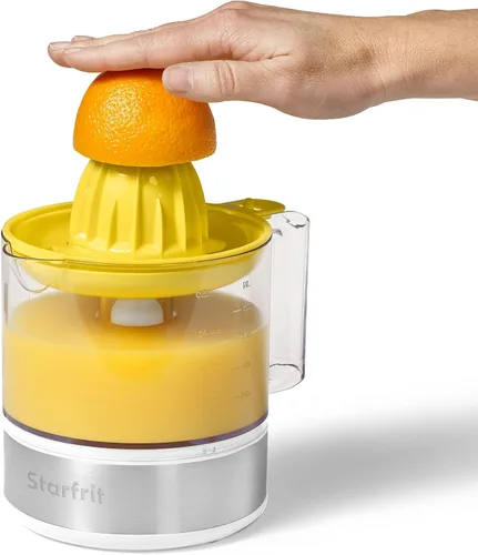 Vista 7 de Starfrit Exprimidor eléctrico de cítricos - 27.1 fl oz - Conos de jugo de 2 tamaños - Rotación inversa automática - 30W