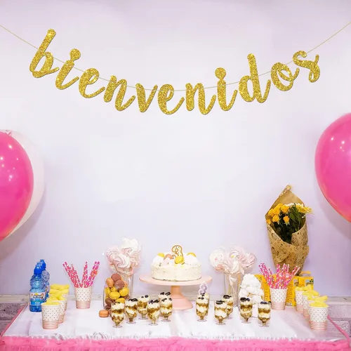 Vista 5 de Cartel de Bienvenidos - Decoración de fiesta mexicana de bienvenida - Cartel español para decoración de fiesta en el hogar - Suministros