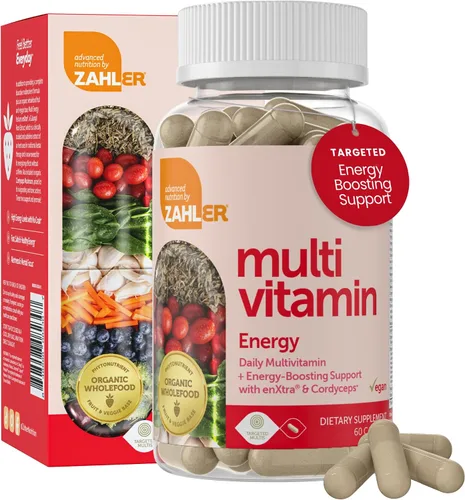 Vista 2 de Zahler - Multivitamínico diario para mujeres y hombres con vitaminas energéticas, minerales y hierro (60 unidades) Kosher para hombres y mujeres
