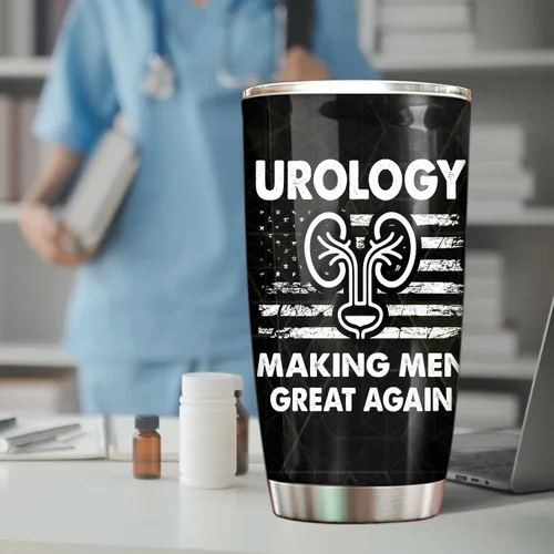 Vista 6 de Urology - Vaso de regalo para urólogo, tapa de popote de acero inoxidable de 20 onzas, regalo divertido para urólogo, regalo para el día nacional