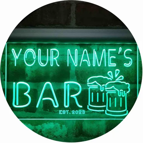 Vista 19 de ADVPRO Letrero de neón LED personalizado con texto en inglés «Your Name Est Year» (12 x 8.5 pulgadas) st4s32-w1-tm-b