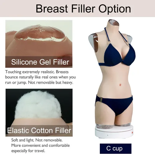 Vista 2 de Traje de travestismo de silicona para el pecho de hombre a mujer, body realista de pechos falsos para transgénero Drag Queen