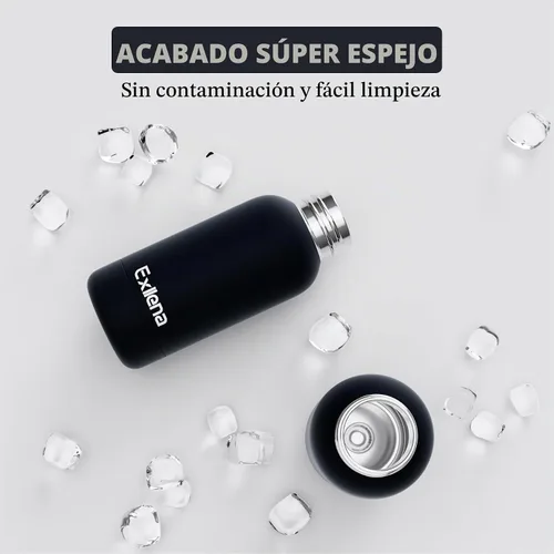 Vista 5 de Exllena Botella de agua pequeña de 12 onzas con clip, doble pared de acero inoxidable al vacío, pequeña botella de agua aislada que mantiene