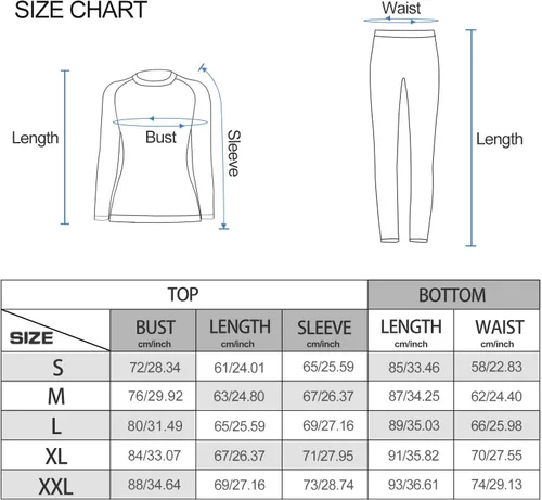 Vista 6 de MEETYOO Conjunto de ropa interior térmica para mujer, pantalones largos de invierno, capa base cálida, conjunto superior e inferior para esquiar