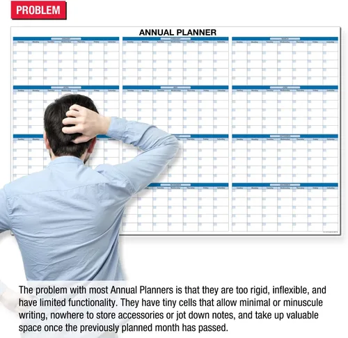 Vista 2 de Ultimate Office Panel magnético multiusos de borrado en seco, el tablero perfecto para calendarios de planificación mensual modular (1 cada uno)