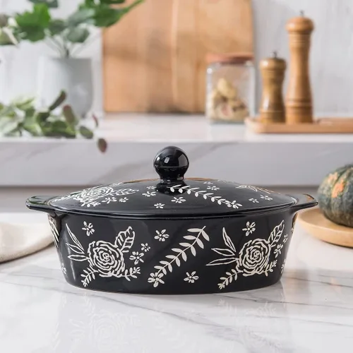Vista 5 de Wisenvoy Cacerola con Tapa - Plato para Cazuela y Horno de Cerámica