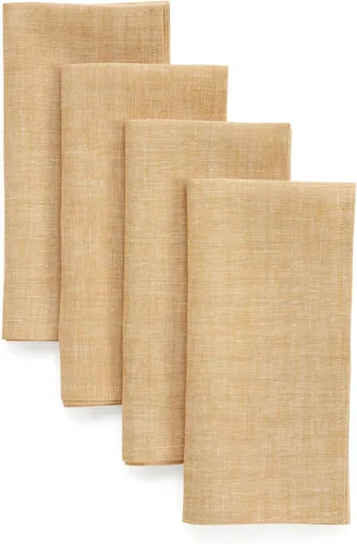 Vista 57 de Solino Home Athena - Juego de 4 manteles individuales cuadrados de lino natural claro de 14 x 14 pulgadas, manteles individuales 100 % lino puro