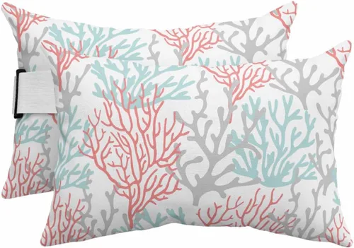Vista 14 de PIEPLE Blue Flower - Almohada rectangular para reposacabezas para exteriores e interiores, 11 x 16 pulgadas, relleno de poliéster, impermeable