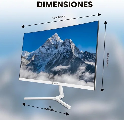 Vista 6 de CRUA Monitor curvo de 24 pulgadas, FHD (1920 × 1080P) 100HZ 120% sRGB, biseles estrechos en tres lados, monitor de PC con filtro de luz azul