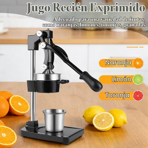Vista 6 de Exprimidor manual de hierro fundido, exprimidor de limón, prensa de cítricos de grado comercial adecuada para naranjas, limones, limas y granadas