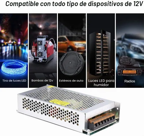 Vista 8 de Fuente de alimentación de 10 A, 120 W, 12 V CC, convertidor universal regulado conmutado de CA de 110 V/220 V a CC, (SMPS) adaptador de controlador