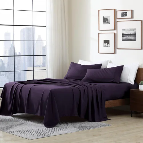 Vista 32 de Cathay Home Essentials Juego de sábanas de microfibra ultra suave, hipoalergénicas, resistentes a las arrugas, doble cepillado, color aguamarina Aqua