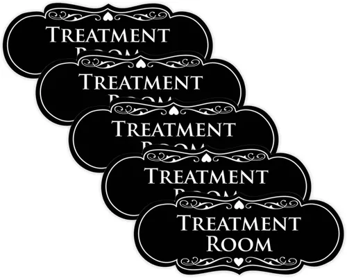 Vista 17 de Signs ByLITA Señal de sala de tratamiento de diseñador (negro) - Pequeño