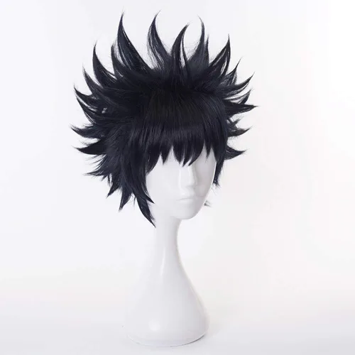 Vista 4 de OSIASWIG OSIAS Fushiguro Megumi JJK Cosplay peluca para hombre y niños