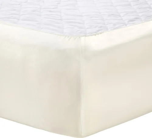 Vista 5 de WellBeing Juego de sábanas Oxywash de 300 hilos de 4 piezas, tamaño Queen, sólido, marfil Crema