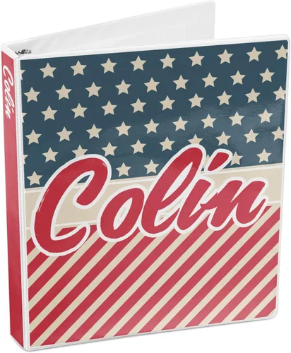 Vista 4 de Carpeta personalizada de 3 anillas con estrellas y rayas, 1 pulgada