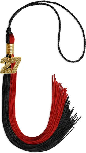 Vista 242 de Endea Graduation Borla de doble color con dije dorado (negro/oro brillante, 2022)