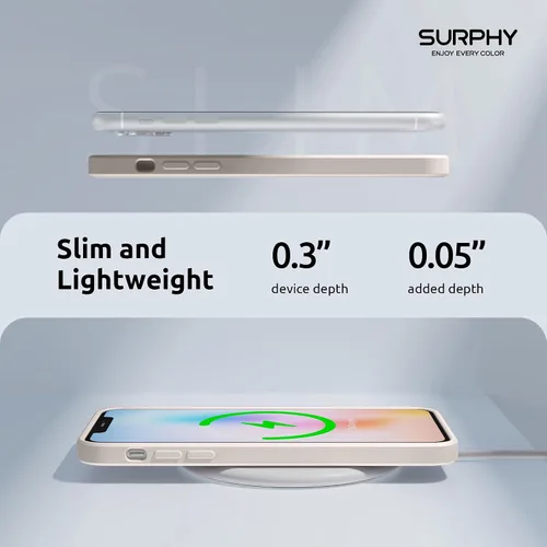 Vista 6 de SURPHY Funda de diseño para iPhone 11 Pro Max con protección para cámara, diseño de borde recto, silicona líquida delgada, piedra