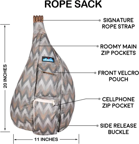 Vista 7 de KAVU Mochila bandolera original Rope Sack - Chevron Peak