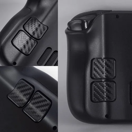 Vista 4 de Protector táctil compatible con Steam Deck Touch Trackpad (protector de trackpads + protector de 4 teclas, carbón - negro)