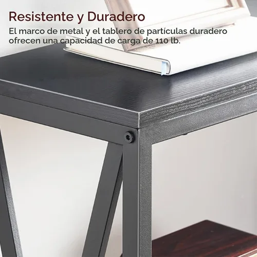Vista 7 de MAHANCRIS Mesa de sofá, mesa consola industrial, mesa lateral estrecha de 3 niveles con estantes abiertos, mesa de vestíbulo para entrada, pasillo