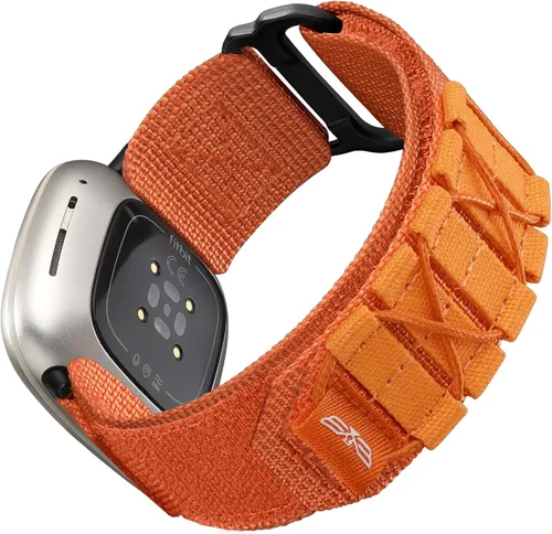 Vista 10 de Bandletic Bandas tácticas resistentes compatibles con Fitbit Versa 4 bandas/Versa 3/Sense 2/Sense, correas deportivas de nailon militar suave y Negro