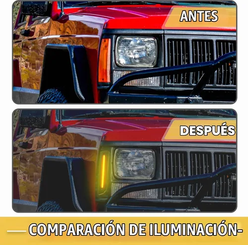Vista 3 de CH2551118 - Luz LED de señalización lateral para conductor, pasajero, luces intermitentes, guardabarros, lámparas para Jeep Cherokee, lente negra