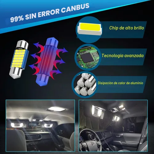 Vista 7 de Paquete de kit de luz interior LED para Toyota Tacoma 2005-2021, luces de cúpula de mapa interior + luces de espejo de tocador + luces de matrícula