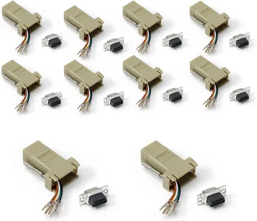Vista 9 de Fielect DB15 VGA cambiador de género de 15 pines hembra a macho de 3 filas de ángulo recto Mini cambiador de género adaptador conector para 15pin