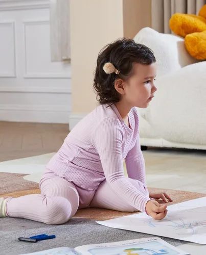 Vista 3 de babee Reshinee Baby Girls Pajamas Sets 2-8Y Toddler Kids Soft Comfy Modal Tencel Long-Sleeve Snug fit Sleepwear pjs