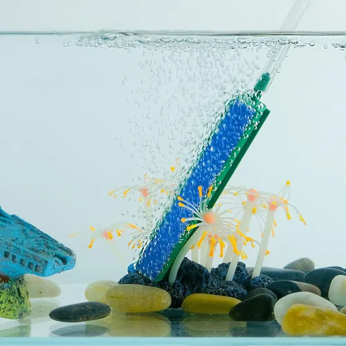 Vista 7 de Pawfly Barra Difusora de Aire para Acuario 4 Pulgadas, Burbujeador de Piedra para Tanque de Peces con Base de Plástico Cuadrada Difusor de Oxígeno