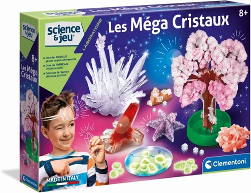 Vista 3 de Clementoni - Science Mega Crystals-Juego científico-Versión francesa, Made in Italy, 8 Years and More, 52490, multicolor, 17.8 x 2.8 x 12.2 in