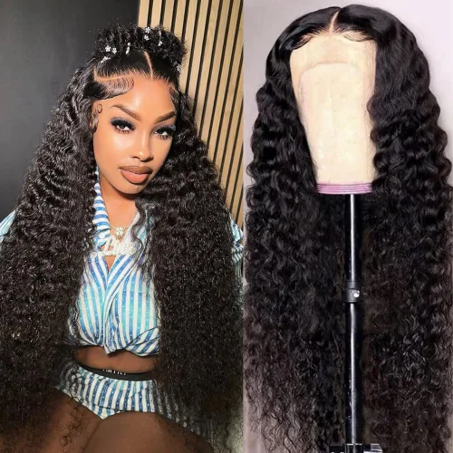 Vista 13 de Pelucas de cabello humano ondulado con encaje frontal transparente HD de 13 x 6 pulgadas, densidad del 200 %, sin pegamento, con pelitos de bebé