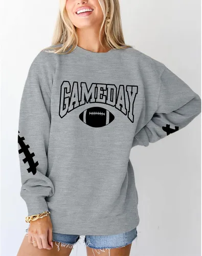 Vista 5 de FAYALEQ Football Gameday - Sudadera para mujer, camiseta de fútbol para mamá, camisetas para amantes del fútbol, camisetas gráficas de manga larga