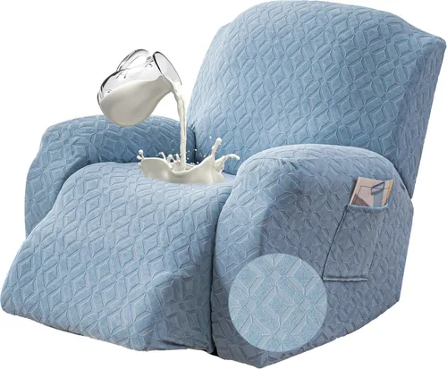 Vista 15 de Gennia Funda Impermeable para Silla Reclinable, Fundas Elásticas para Sofá Reclinable con Bolsillos, Fundas Lavables para Silla Reclinable Lazy Boy