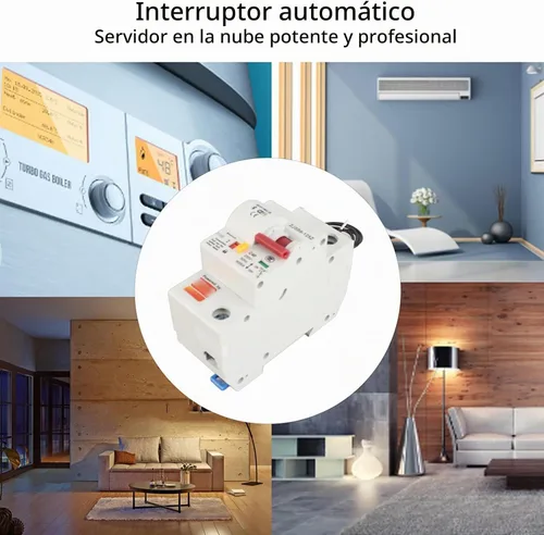 Vista 5 de Interruptor de circuito inteligente, AC220V PA66-DSM Interruptor remoto de la aplicación del teléfono Shell ignífugo (1P 40A)