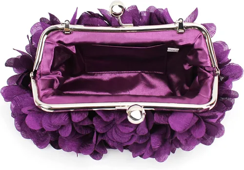 Vista 2 de Buddy - Bolso de mano de satén suave para mujer, con forma de rosa, para boda, fiesta