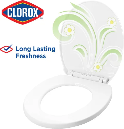 Vista 3 de Clorox Asiento de inodoro de plástico perfumado alargado con bisagras fáciles de quitar -Tyler