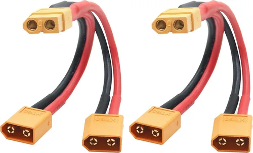 Vista 9 de Cable corto del conector de batería paralelo XT60 3.9", enchufe del adaptador del divisor en Y
