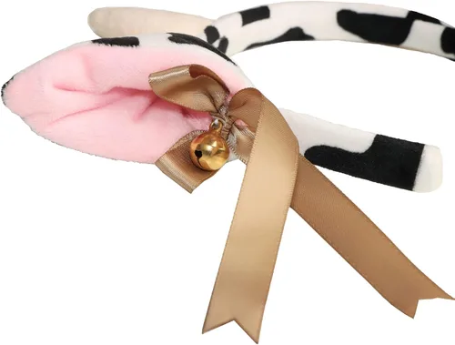 Vista 4 de Tequise Juego de diadema y cola de oreja de vaca, accesorios de disfraz